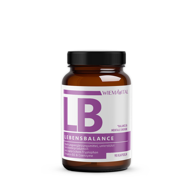 WiemaVital Lebensbalance, unterstützt die Seratoninproduktion mit natürlichen Tryptophan + Vitamin D2