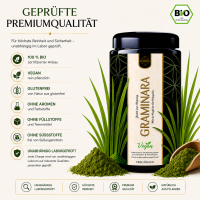 GRAMINARA Grassaftpulver aus 5 Gräsern - 450g im Miron Violettglas